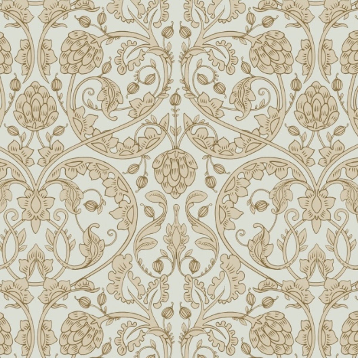 Morris Collections - 1128 - Hydrangea Wallpaper - Grey blue - Premier Wallcovering