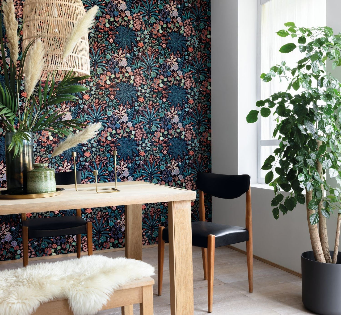 Hygge Hope Wallpaper - Multico/ Noir - Caselio - 100599922 - Premier Wallcovering