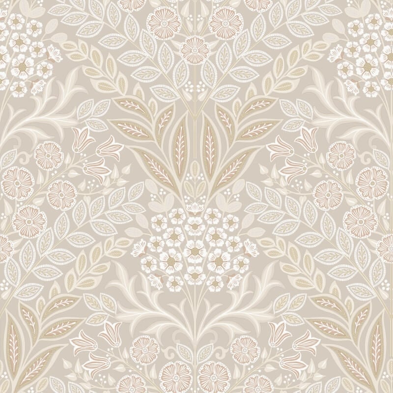 Icon Belvedere Floral Wallpaper - Beige - Grandeco - IC2116 - Premier Wallcovering