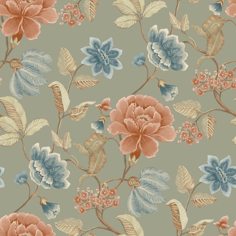 Icon Celia Floral Trail Wallpaper - Grey - Grandeco - IC3103 - Premier Wallcovering
