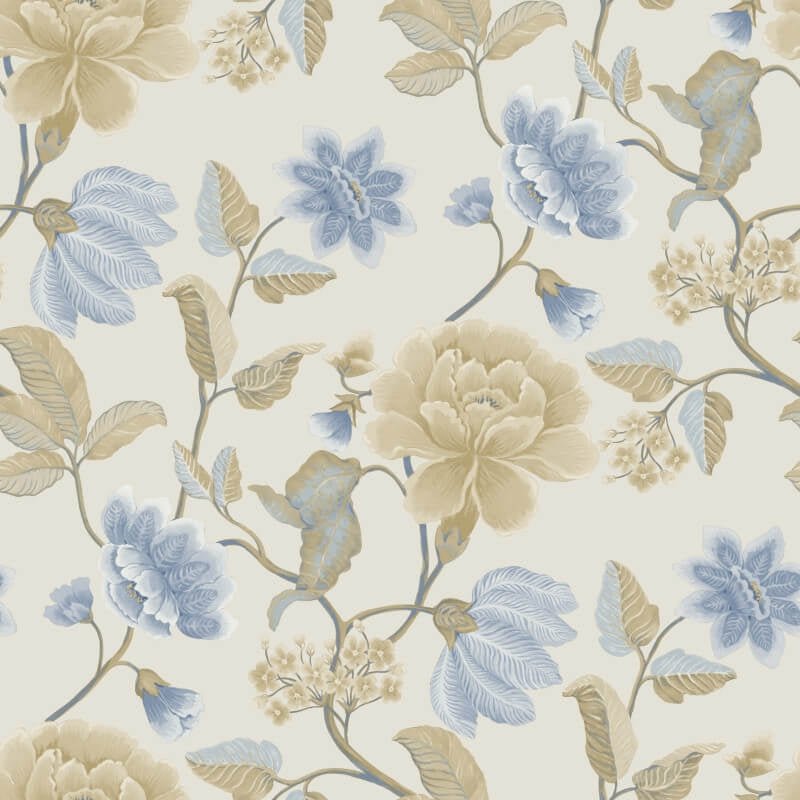 Icon Celia Floral Trail Wallpaper - Blue - Grandeco - IC3102 - Premier Wallcovering