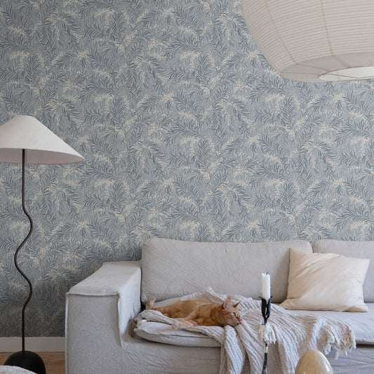 Idun Wallpaper - Misty Blue - Sandberg - S10226 - Premier Wallcovering