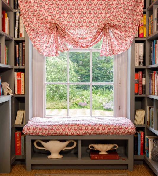 Ikat Heart Fabric - Oxblood - Barneby Gates - BGF050201 - Premier Wallcovering