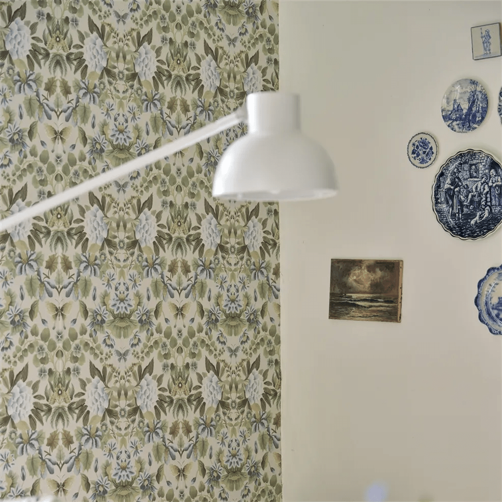 Ikebana Damask Wallpaper - Eau de Nil - PDG1156/02 - Designers Guild - Premier Wallcovering