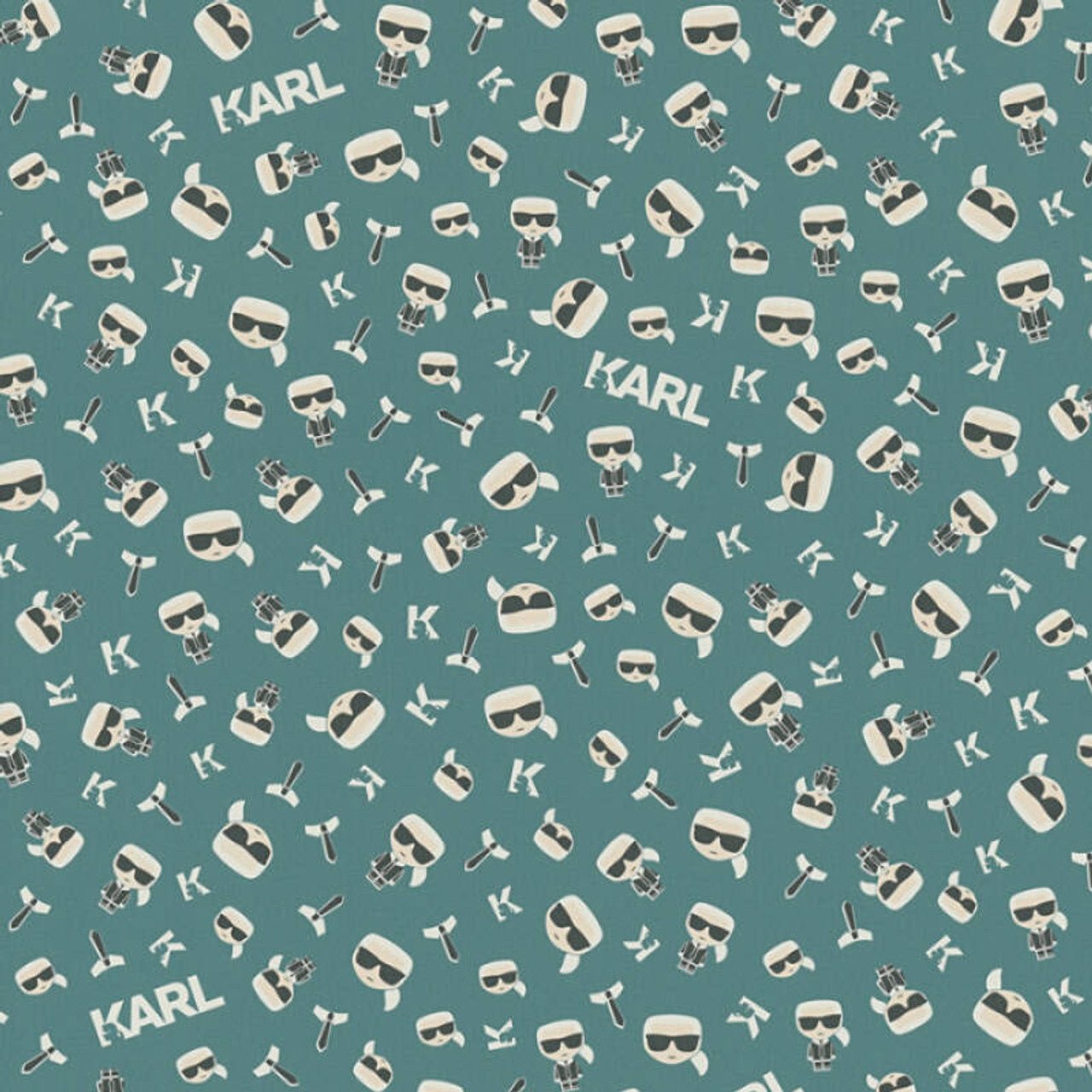 Ikonik Wallpaper - Teal - A S Creation - Karl Lagerfield - 37843 - 6 - Premier Wallcovering