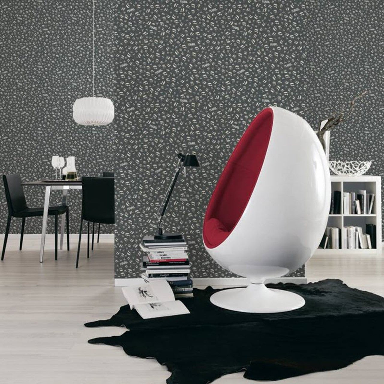 Ikonik Wallpaper - Black - A S Creation - Karl Lagerfield - 37843 - 7 - Premier Wallcovering