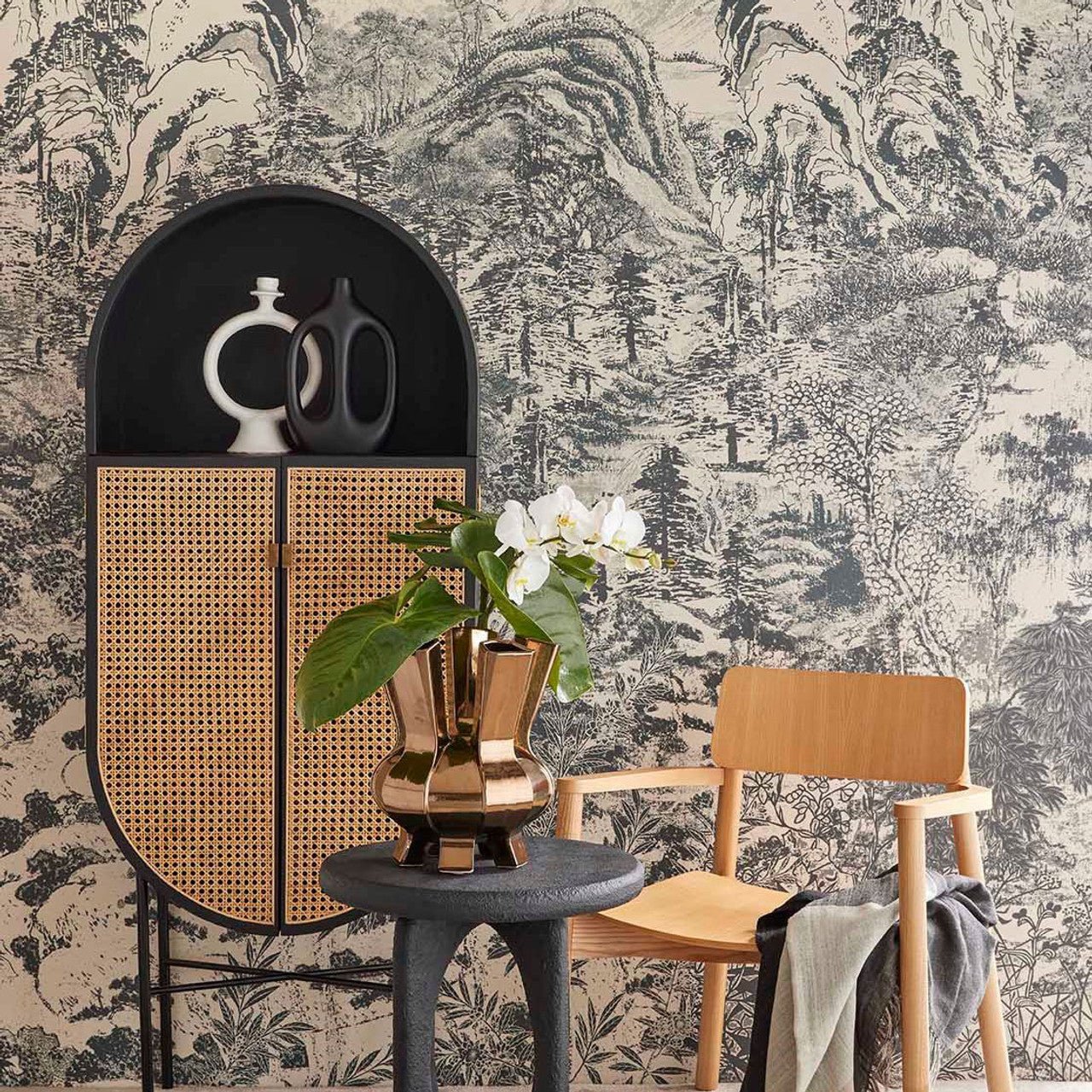 Illustrative Forest Emerald Mural Wallpaper - Blue - Eijffinger - 333475 - Premier Wallcovering