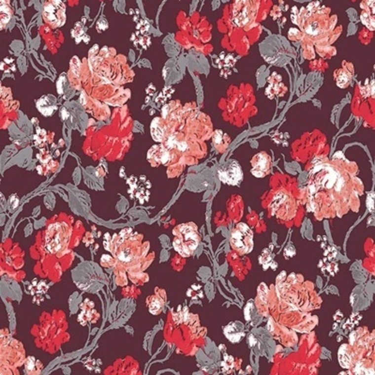 Impressionism Heritage Wallpaper - Burgundy - K & K - 600209 - Premier Wallcovering