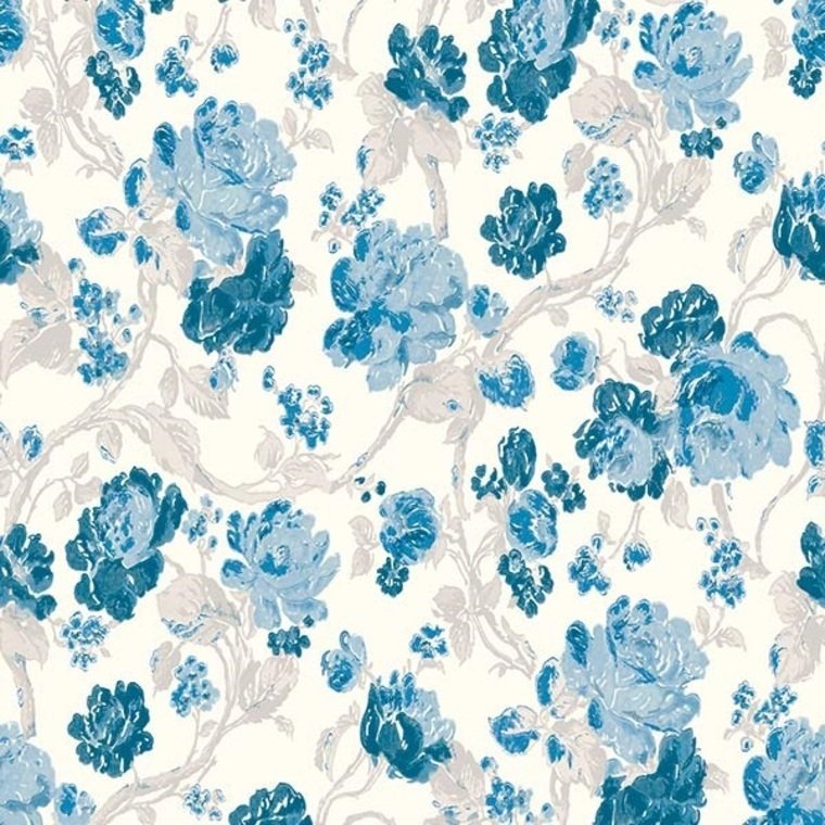 Impressionism Heritage Wallpaper - Turquoise - K & K - 600206 - Premier Wallcovering