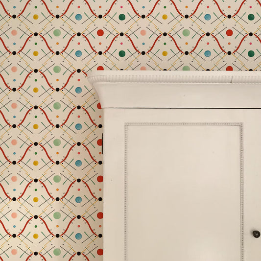 Improvisation Number 1 Wallpaper - Red - Ottoline - W/IMP1/101/1 - Premier Wallcovering