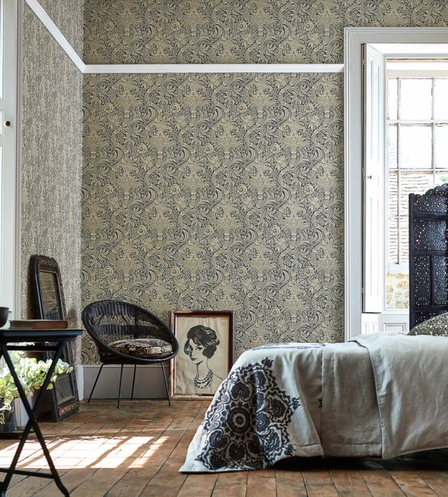 Indian Wallpaper - Charcoal/Nickel - 216445 - Morris & Co - Premier Wallcovering
