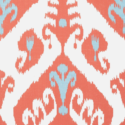 Indies Ikat Wallpaper - Coral - Thibaut - T16247 - Premier Wallcovering