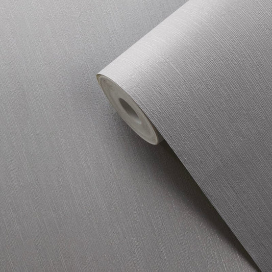 Indra Plain Texture Metallic Wallpaper - Grey/Silver - Muriva - 154122 - Premier Wallcovering