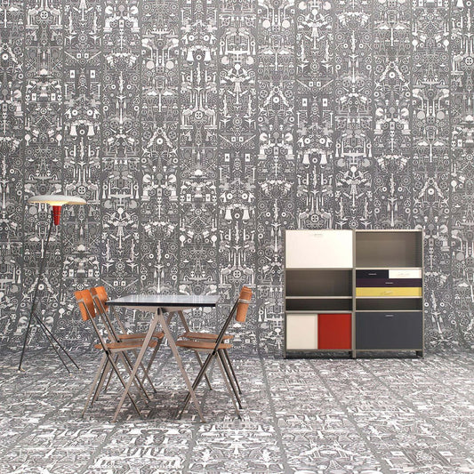 Industry Wallpaper - Grey - NLXL - JOB - 01 - Premier Wallcovering