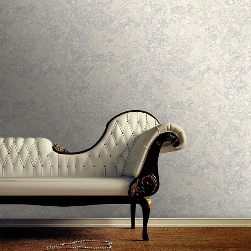 Infused Marble Metallic Wallpaper - Grey/Silver - SK Filson - SK20032 - Premier Wallcovering