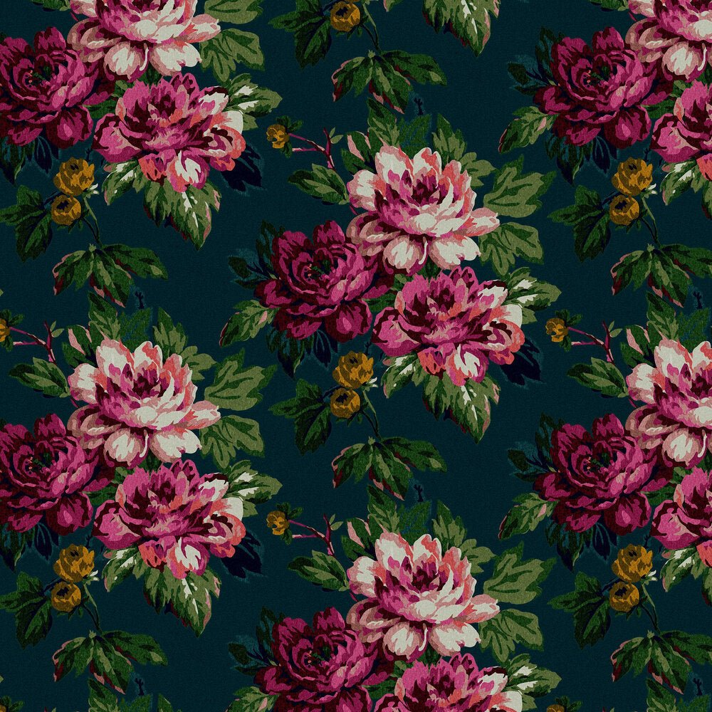 Invite Floral Wallpaper - Peacock - Joules - 118571 - Premier Wallcovering