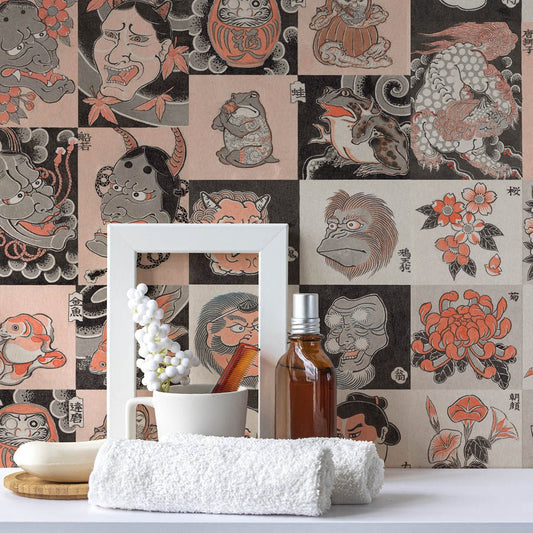 Irezumi Wallpaper - Multicolored - NLXL - KSO - 01 - Premier Wallcovering