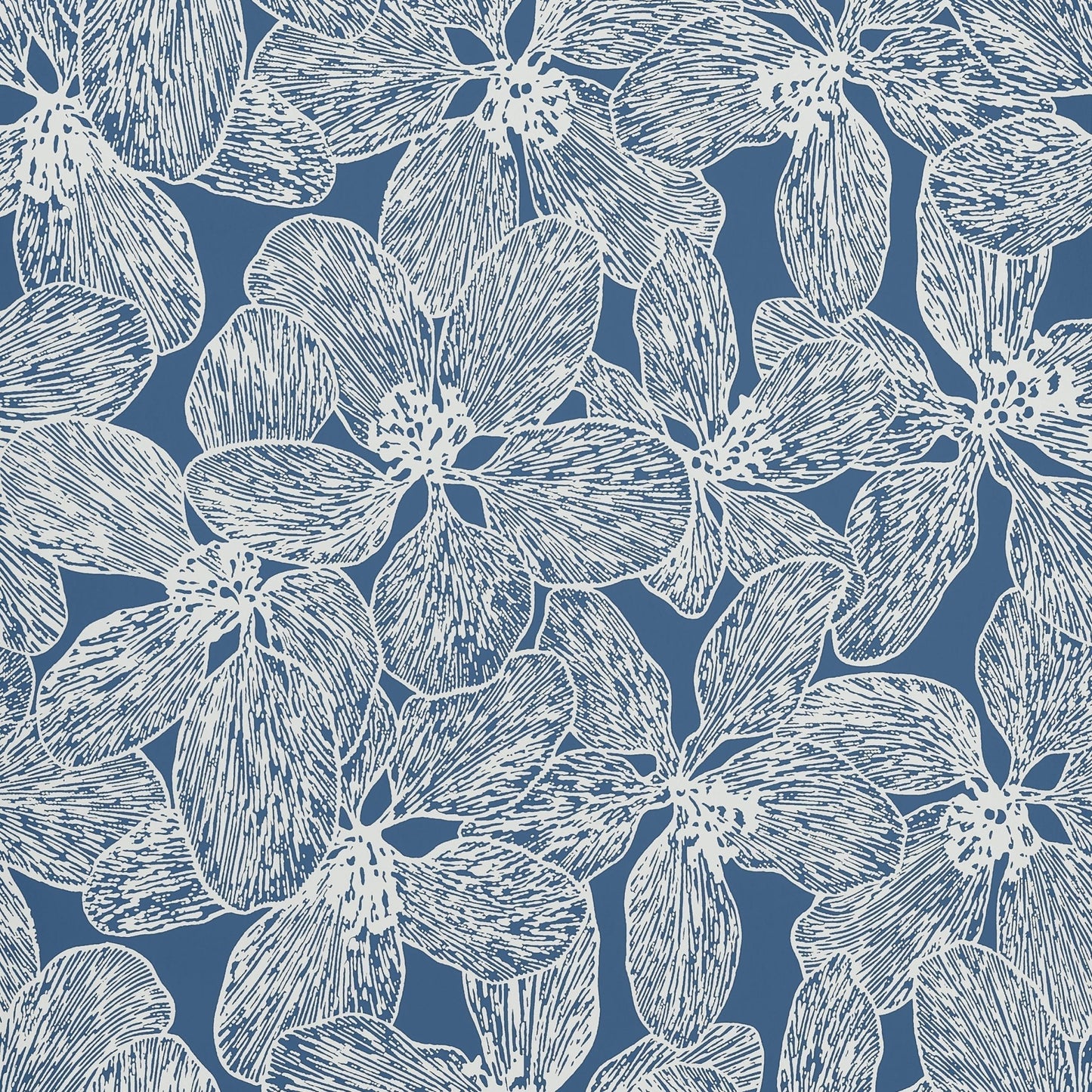 Island Orchid Wallpaper - Navy - Thibaut - T15849 - Premier Wallcovering
