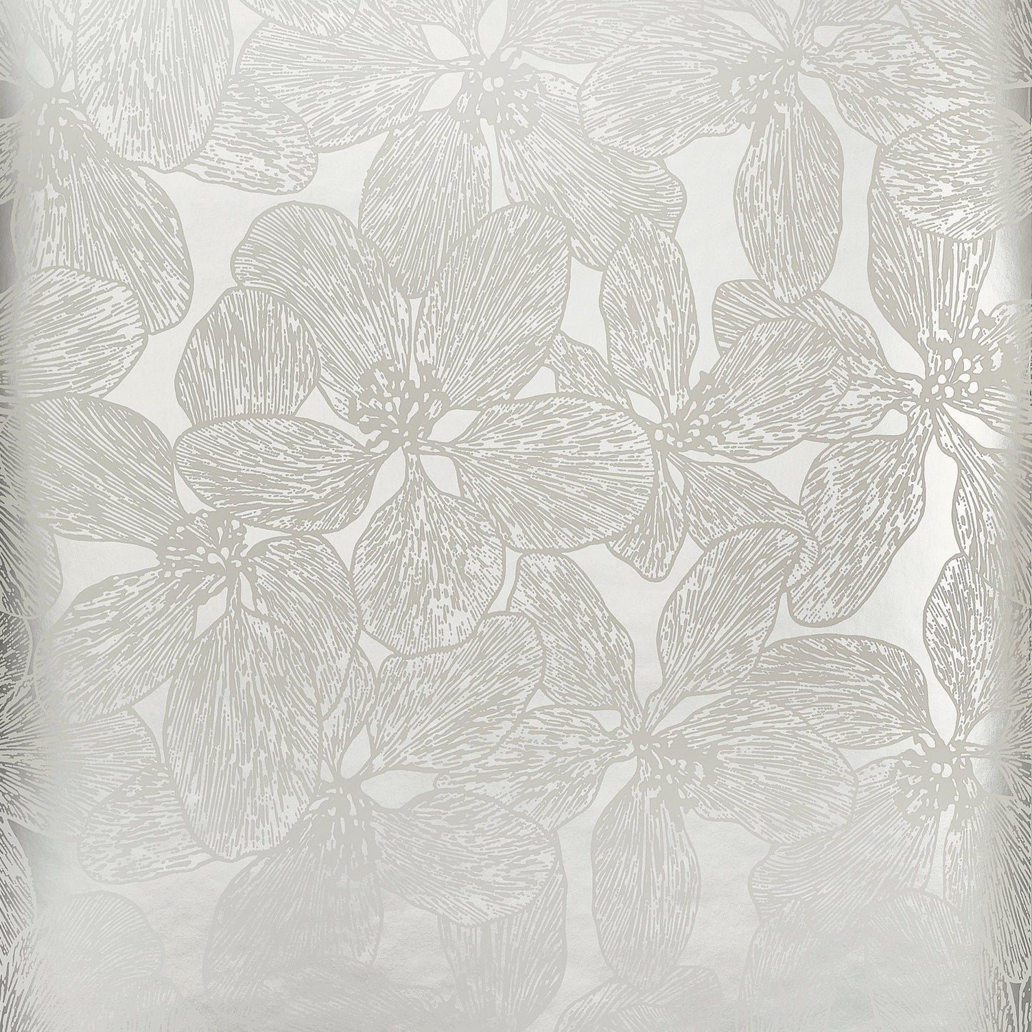 Island Orchid Wallpaper - Metallic Silver - Thibaut - T15850 - Premier Wallcovering