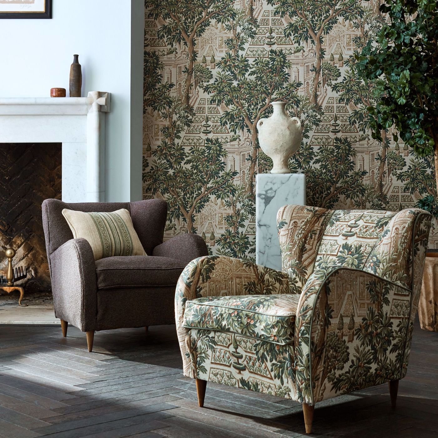 Italian Garden Wallpaper - Tuscan Pink - ZATW313051 - Zoffany - Premier Wallcovering