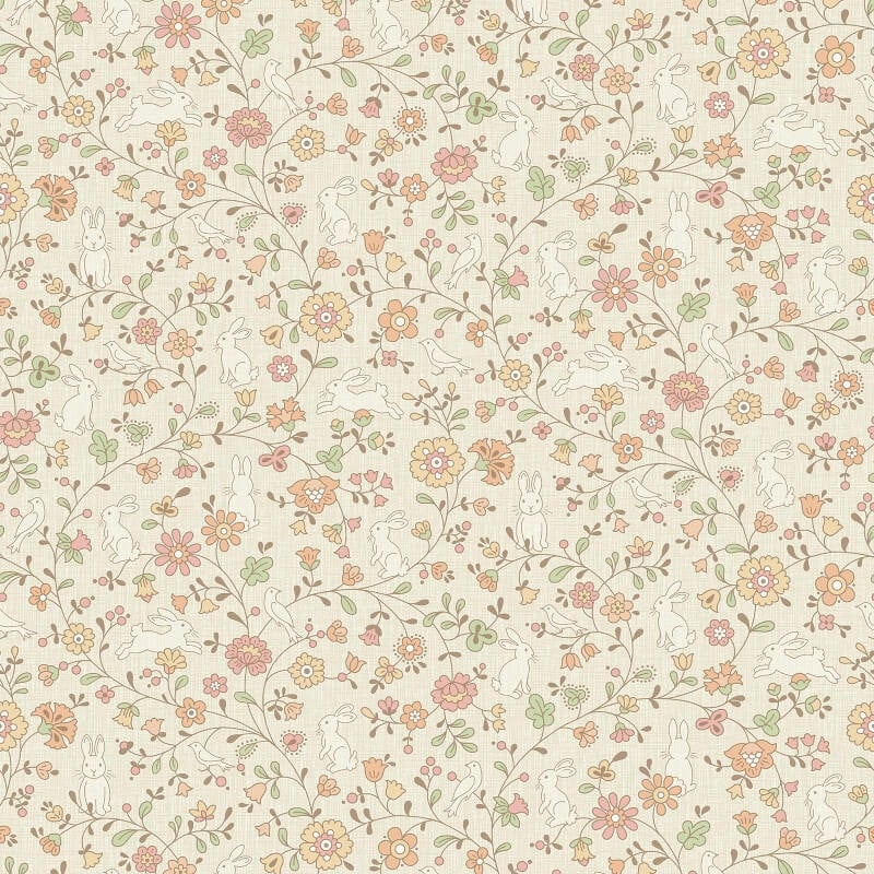 Jack N Rose Liberty Floral Wallpaper - Beige - Grandeco - JS3103 - Premier Wallcovering