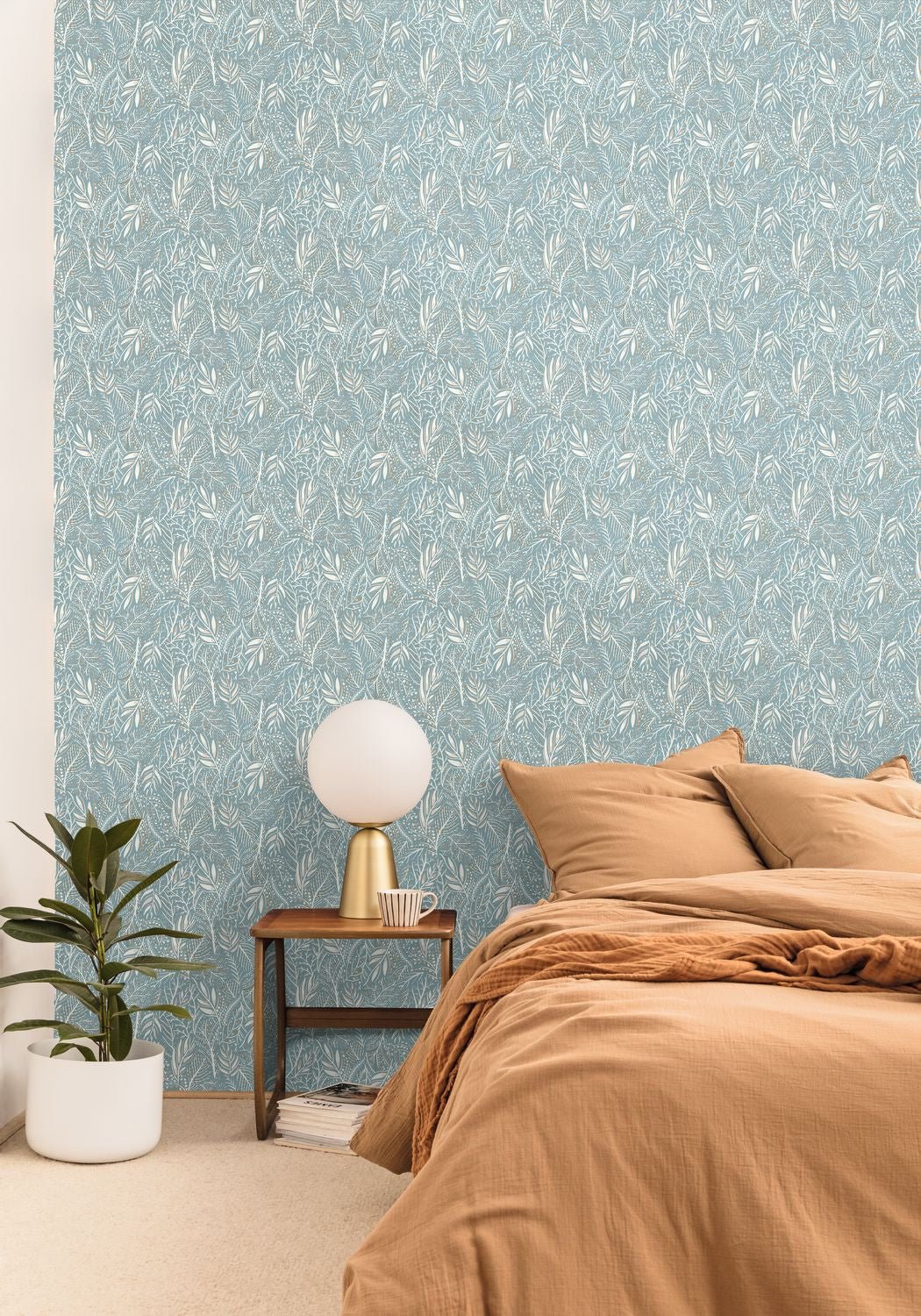 Jade Wallpaper - Bleu Fumee - Caselio - 103106000 - Premier Wallcovering