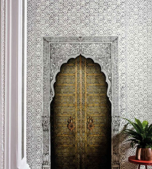 Jali Trellis Wallpaper - Soot & Snow - 113/5013 - Cole & Son - Premier Wallcovering