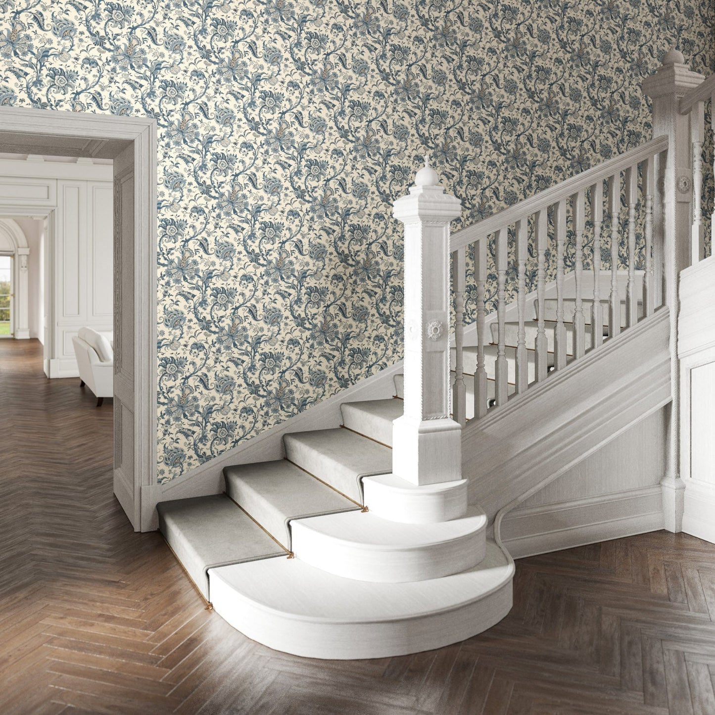 Janita Wallpaper - Wedgwood - Warner House - Premier Wallcovering