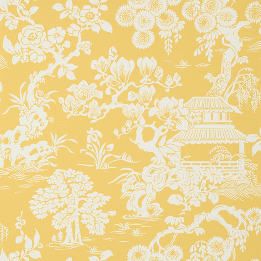 Japanese Garden Wallpaper - Yellow - Thibaut - T13302 - Premier Wallcovering