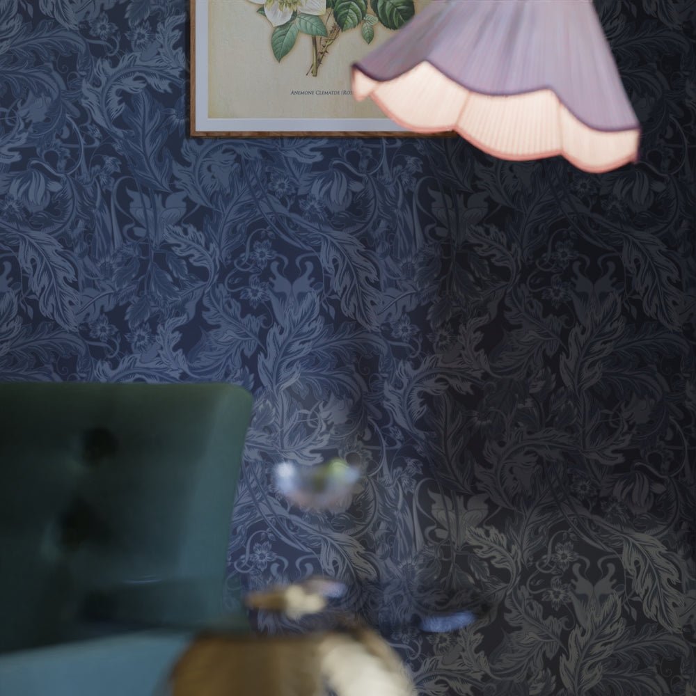 Jard Wallpaper - Navy and Mineral - LAN100179 - Lucie Annabel - Premier Wallcovering