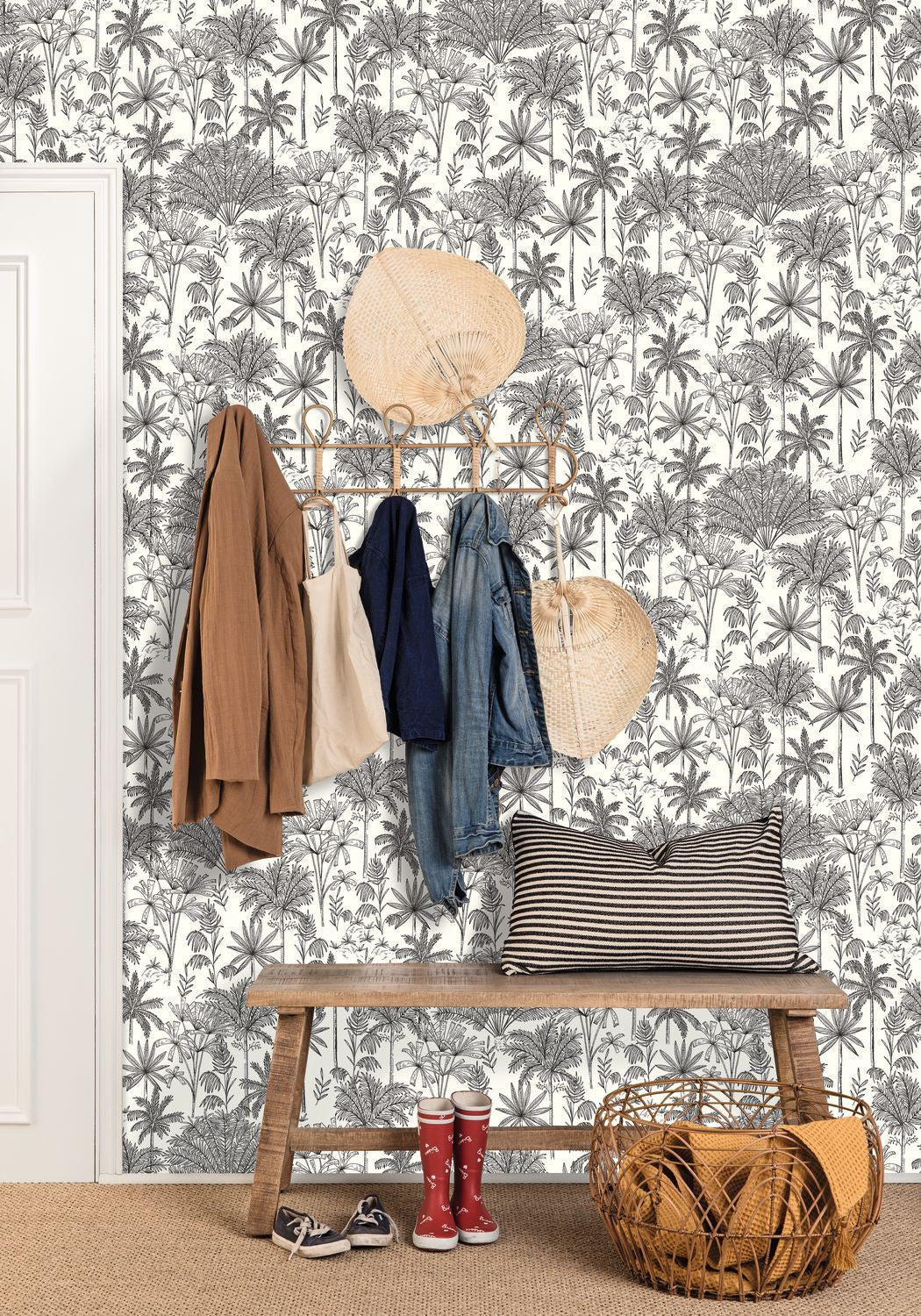 Jardin De Marrakech Wallpaper - Blanc Noir - Caselio - 103030911 - Premier Wallcovering