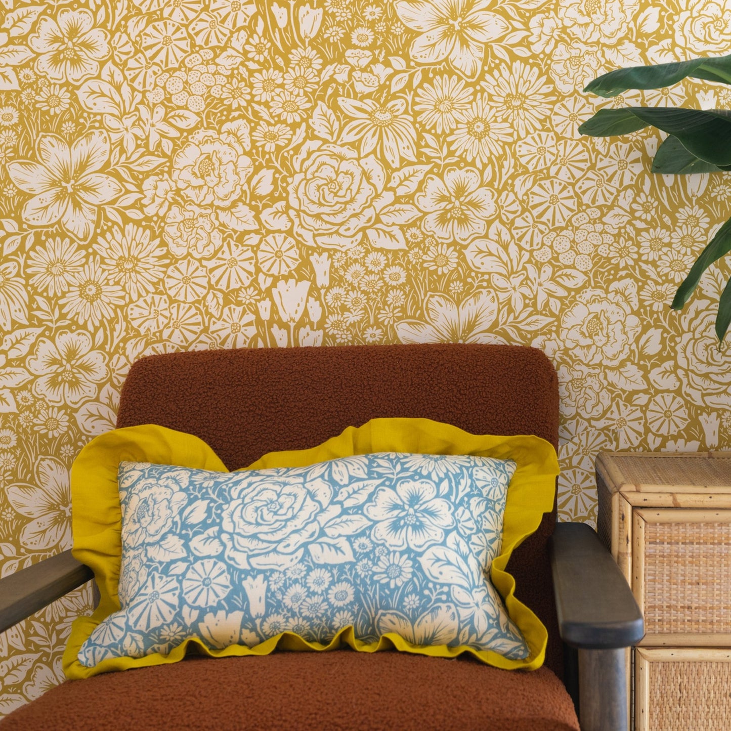 Jardin Wallpaper - Saffron Yellow - Wear The Walls - JASY8076U52 - Premier Wallcovering