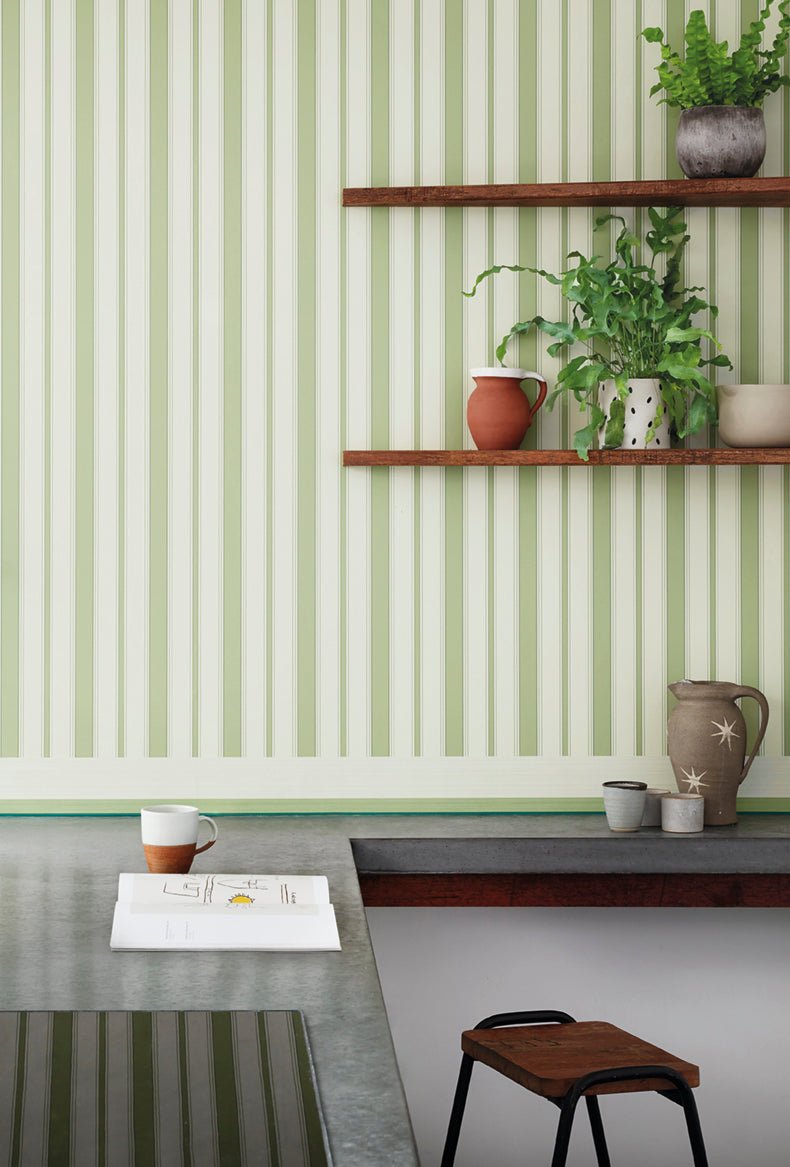 Jaspe Border Wallpaper - White, Green & Leaf Green - 110/10047 - Cole & Son - Premier Wallcovering