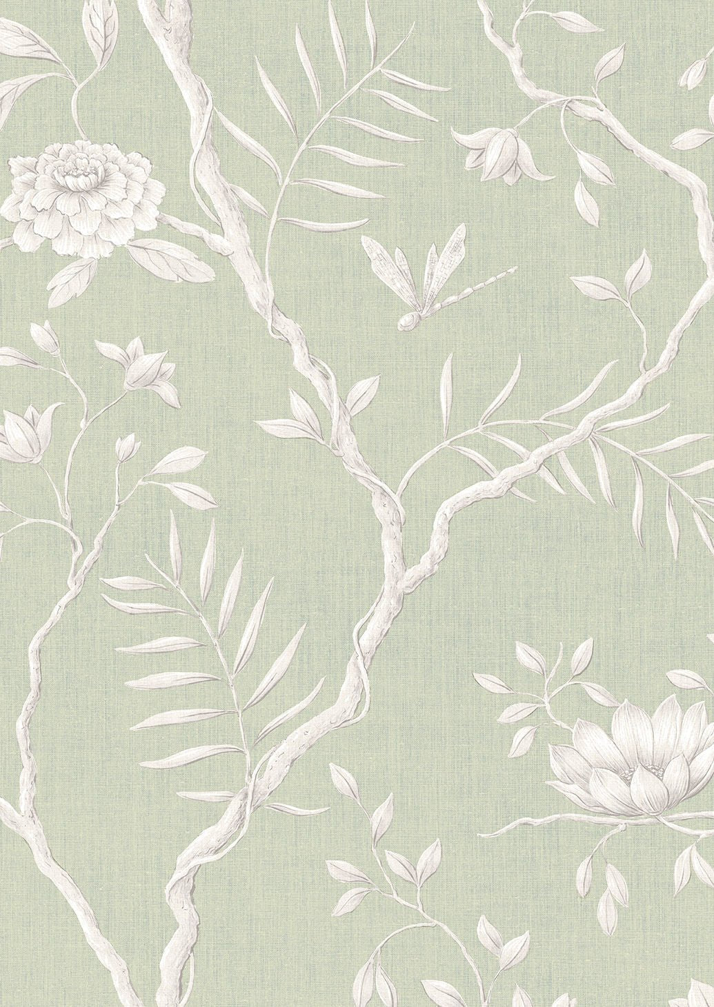 Jasper Peony Wallpaper - Eau de Nil - Lewis & Wood - Premier Wallcovering