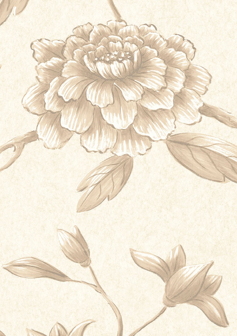 Jasper Peony Wallpaper - Mocha - Lewis & Wood - Premier Wallcovering