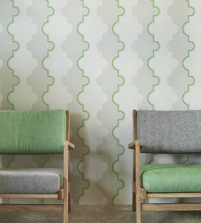 Jigsaw Stripe Wallpaper - Green - BG1800202 - Barneby Gates - Premier Wallcovering