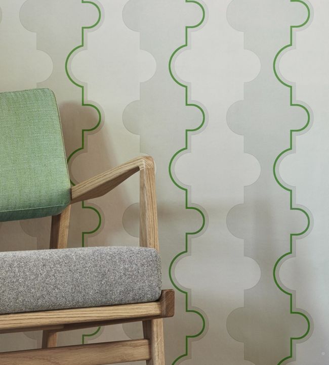 Jigsaw Stripe Wallpaper - Green - BG1800202 - Barneby Gates - Premier Wallcovering