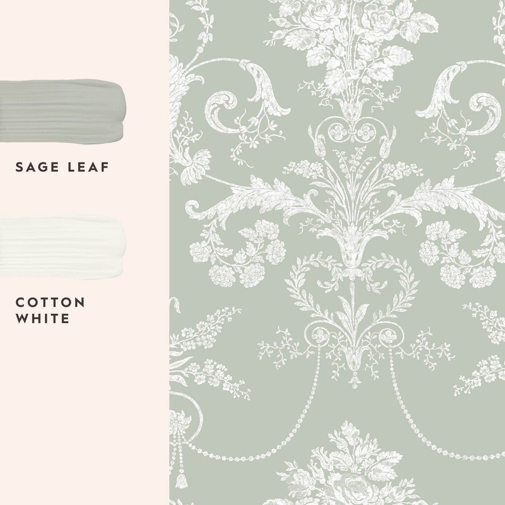Josette Wallpaper - Sage Green - Laura Ashley - 130114 - Premier Wallcovering