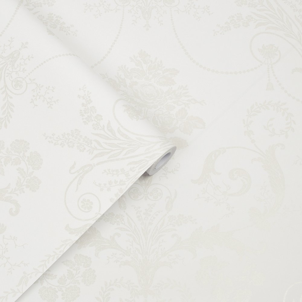 Josette Wallpaper - White - Laura Ashley - 113382 - Premier Wallcovering