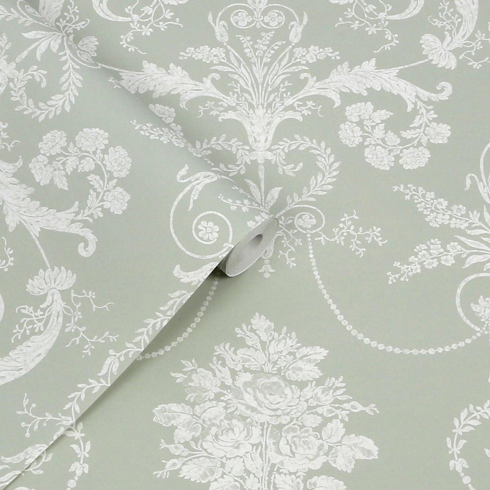 Josette Wallpaper - Sage Green - Laura Ashley - 130114 - Premier Wallcovering