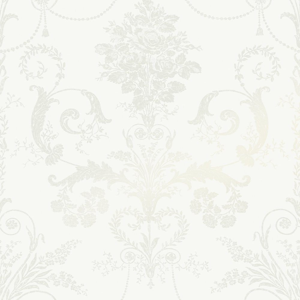 Josette Wallpaper - White - Laura Ashley - 113382 - Premier Wallcovering