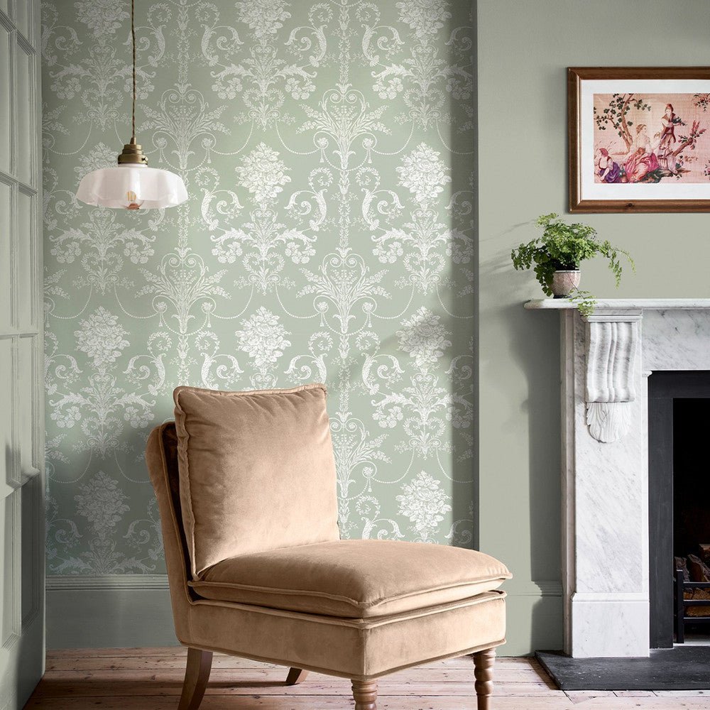 Josette Wallpaper - Sage Green - Laura Ashley - 130114 - Premier Wallcovering