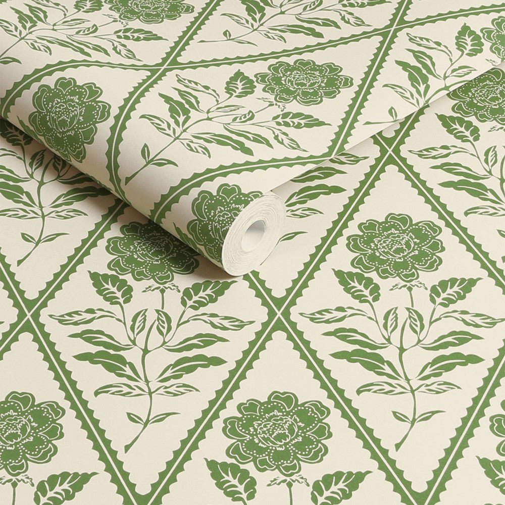 Juliette Floral Wallpaper - Cream & Green - Joules - 128911 - Premier Wallcovering