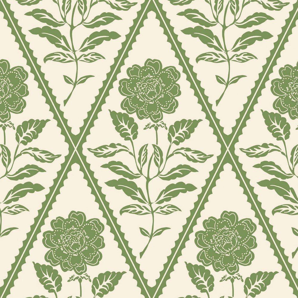 Juliette Floral Wallpaper - Cream & Green - Joules - 128911 - Premier Wallcovering