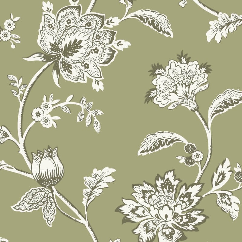Juliette Floral Wallpaper - Sage - Fine Décor - FD43454 - Premier Wallcovering