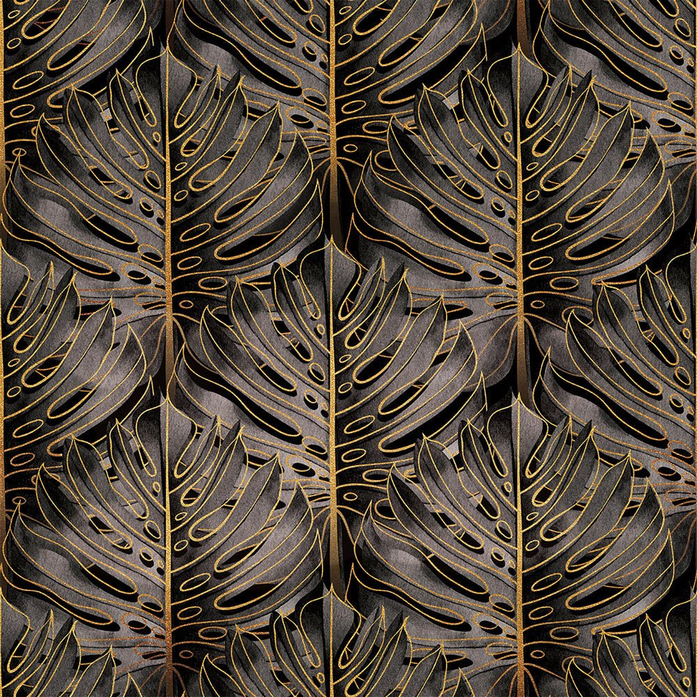 Jungle Beat Wallpaper - Black & Gold - Lust Home - LH900494 - Premier Wallcovering