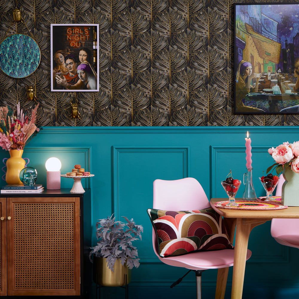 Jungle Beat Wallpaper - Black & Gold - Lust Home - LH900494 - Premier Wallcovering
