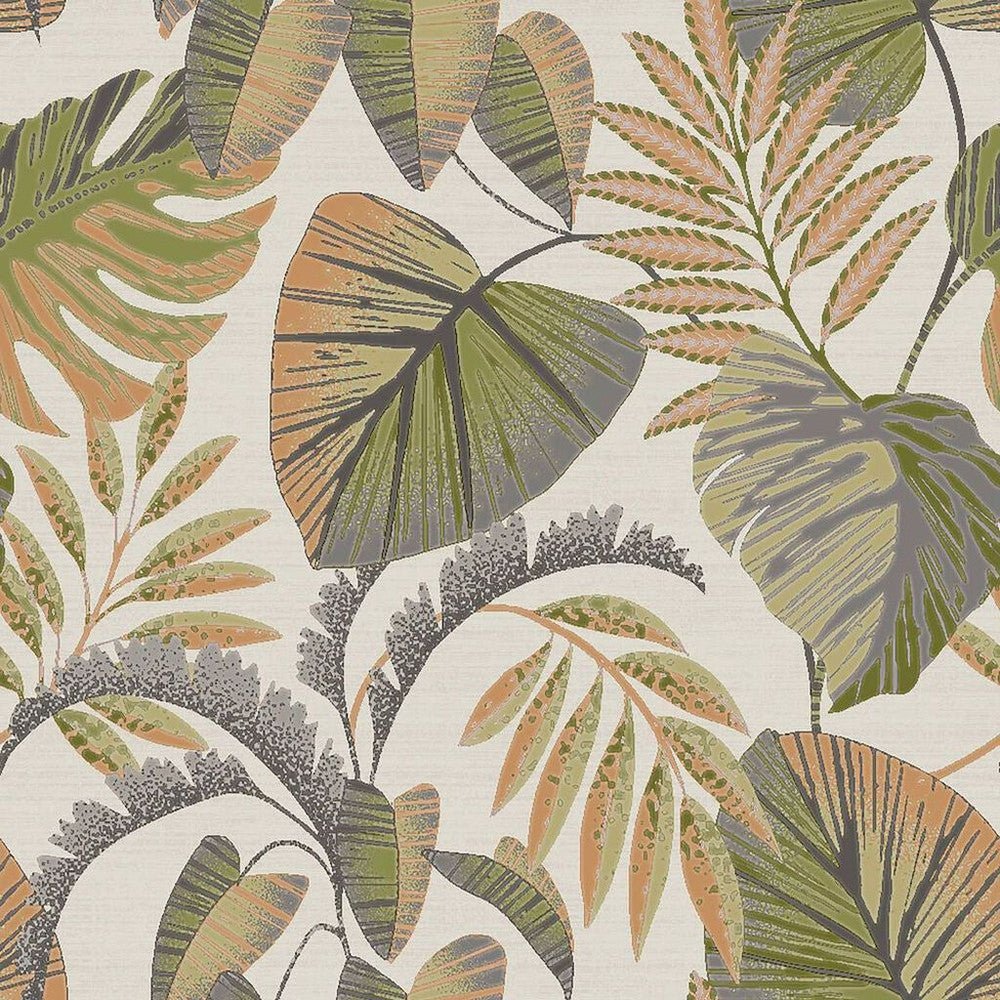 Jungle Leaves Wallpaper - Orange - Next - 118296 - Premier Wallcovering