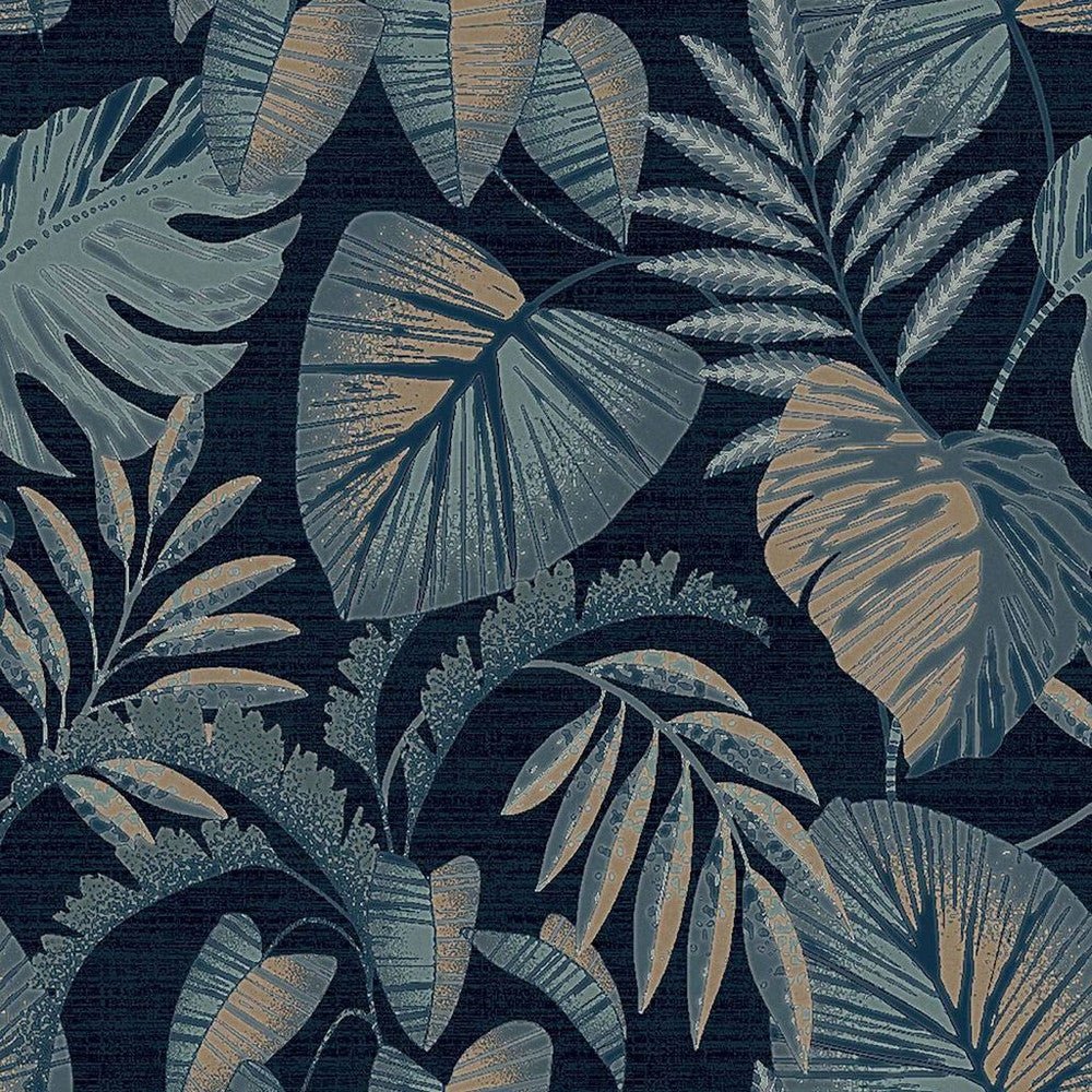Jungle Leaves Wallpaper - Navy - Next - 118298 - Premier Wallcovering