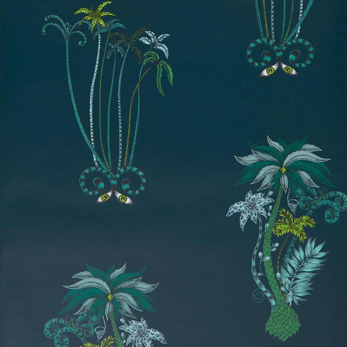 Jungle Palms Wallpaper - Navy - Clarke & Clarke - Emma J Shipley - W0101/03 - Premier Wallcovering